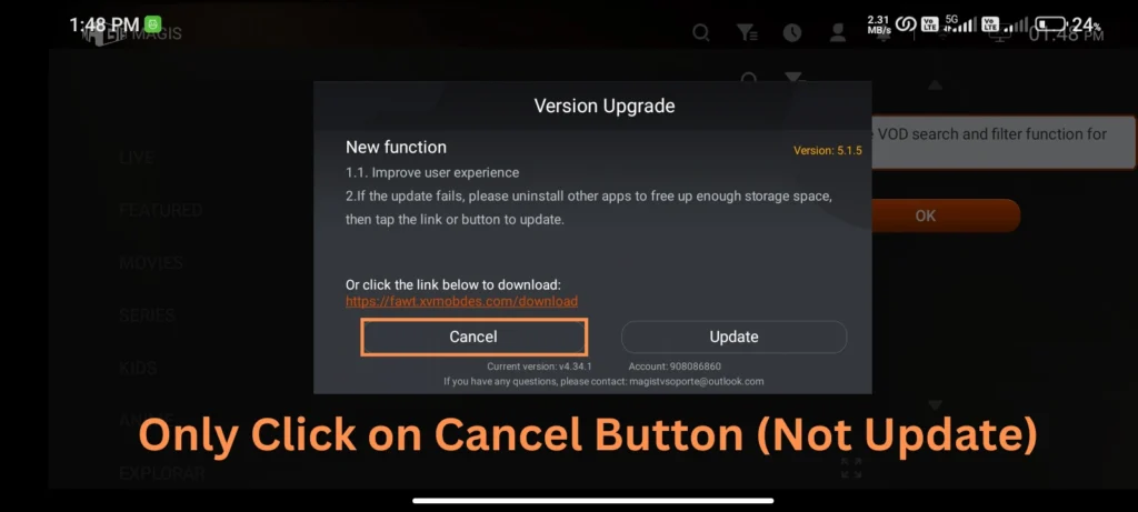 Only Click on Cancel Button (Not Update)